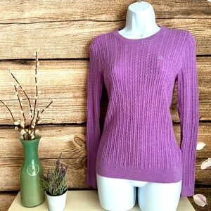 Brooks Brothers Women’s 100% Wool Lightweight Cable Sweater Sz XS Purple